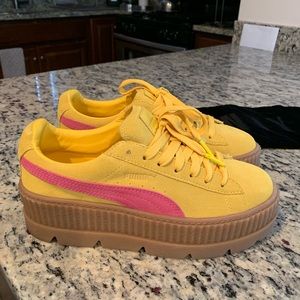 PUMA x FENTY yellow & pink platform sneakers